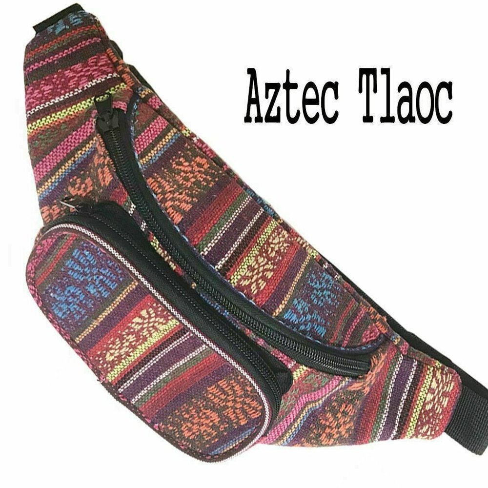 Azteca Tlaoc Cintura Bolsa Cinturón Hip Boho Bohemio Tribal Indio Bolsa